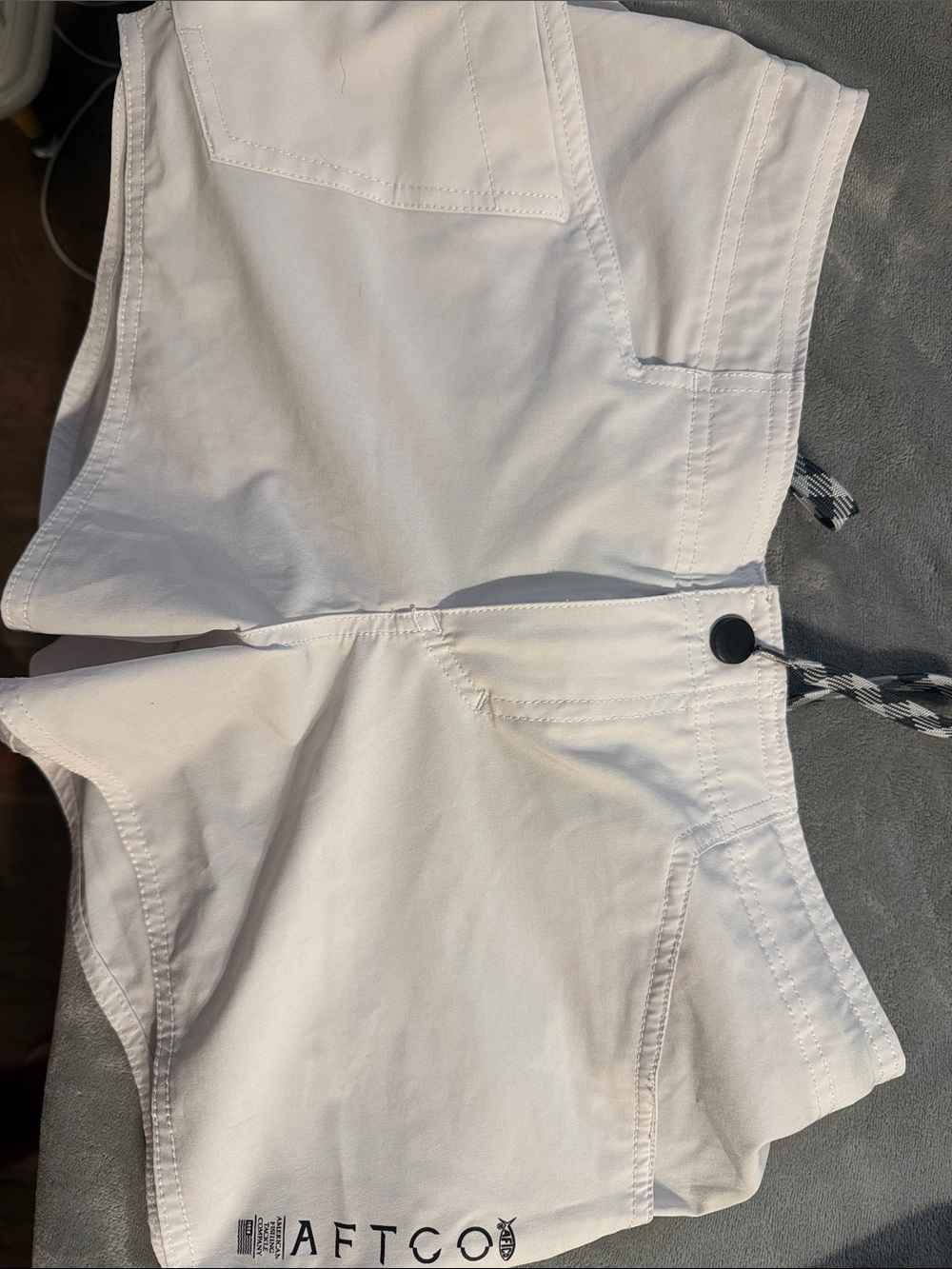 AFTCO White Women's Athletic Shorts with Drawcord